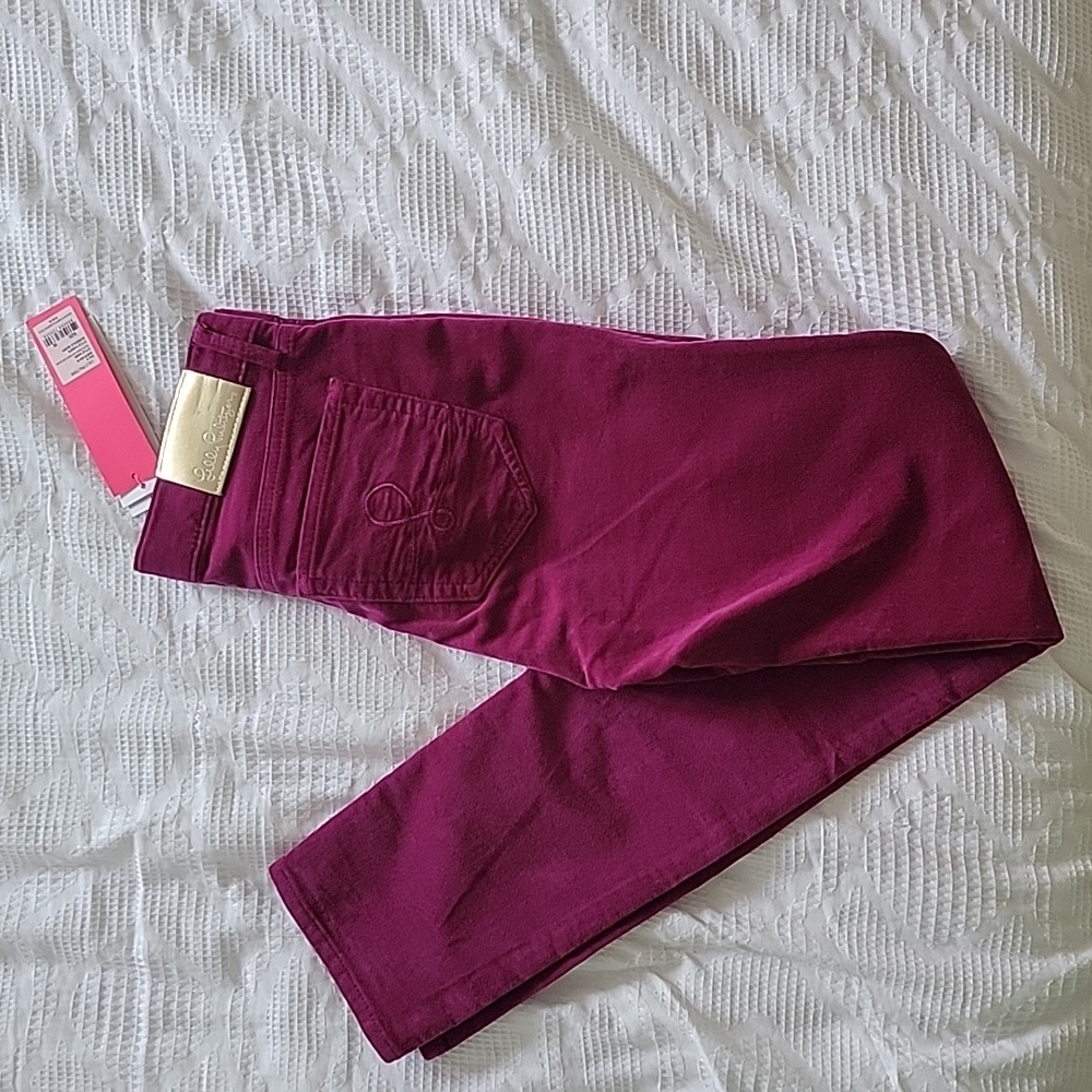 NWT Lilly Pulitzer 00 South Ocean High Rise Plush Skinny Pant
